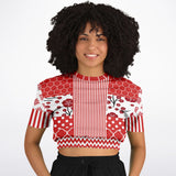 Red Crimson Cropped Sweater Cropped Sweater - Thathoodyshop