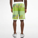 Green Anjou Pear Patchwork Basketball Shorts Basketball Shorts - Thathoodyshop
