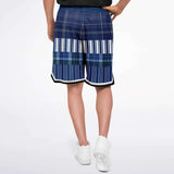 Fair Isle Blue Basketball Shorts Basketball Short Rib - AOP - Thathoodyshop