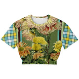 Green Caravan Plaid Cropped Sweater Cropped Short Sleeve Sweatshirt - Thathoodyshop