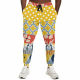 Tallulah Bankhead Yellow Patchwork Eco-Poly Unisex Eco-Poly Joggers Joggers - Thathoodyshop