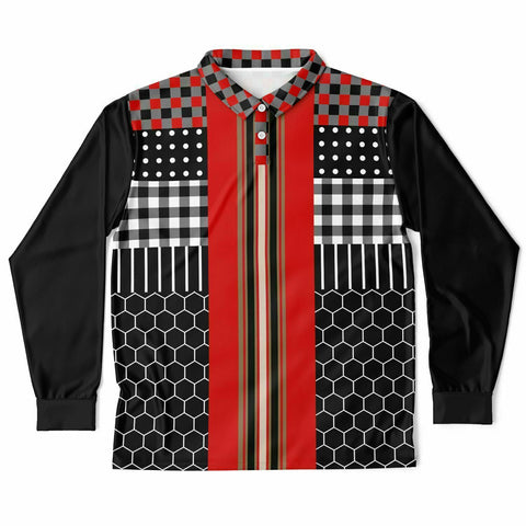 Gold Line Red DLX 2-Button L/S Shirt Long Sleeve Polo Shirt - Thathoodyshop