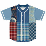 Andromeda Blue Hobo Patchwork Button Front Jersey Button Front Shirt - Thathoodyshop