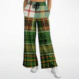 Green Nantucket Plaid Flare Leg Joggers Flare Joggers - Thathoodyshop