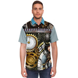 Steampunk Warrior S/S Button Down Shirt Short Sleeve Button Down Shirt - AOP - Thathoodyshop