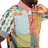Tallulah Bankhead Patchwork Short Sleeve Button Down Shirt Short Sleeve Button Down Shirt - Thathoodyshop