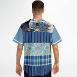 Andromeda Blue Hobo Patchwork Button Front Jersey Button Front Shirt - Thathoodyshop