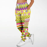 Hello Janis! Circus Patchwork Unisex Fleece Cargo Sweats Cargo Sweatpants - Thathoodyshop