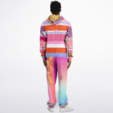 Bahama Mama Pink Floral Patchwork Unisex Fleece Romper Fleece Romper - Thathoodyshop
