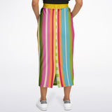 Green Anjou Pear Striped Floral Long Pocket Skirt Long Pocket Skirt - Thathoodyshop