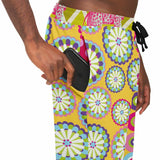 Hello Janis! Yellow Geo Print Unisex Fleece Joggers Fashion Jogger - AOP - Thathoodyshop