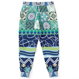 Mykonos Peacock Tile Patchwork Print Joggers Joggers - Thathoodyshop