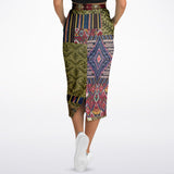 Red Melange Pocket Maxi Skirt Maxi Skirt - Thathoodyshop