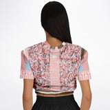 Pink Geo Holy Mosaic Cropped Sweater Cropped Short Sleeve Sweater - Thathoodyshop