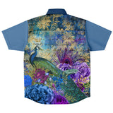Royal Peacock S/S Button Down Shirt Short Sleeve Button Down Shirt - AOP - Thathoodyshop