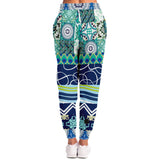 Mykonos Peacock Tile Patchwork Print Joggers Joggers - Thathoodyshop