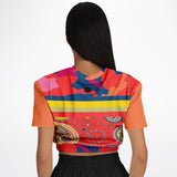 Chili Pepper Paisley Cropped Sweater Cropped Short Sleeve Sweater - Thathoodyshop