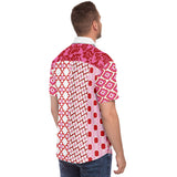 Gypsy Beat Pink Patchwork Short Sleeve Button Down Shirt Short Sleeve Button Down Shirt - Thathoodyshop