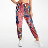 Liberty Bell Floral Stripe Polka Dot Unisex Cargo Sweats Cargo Sweatpants - Thathoodyshop