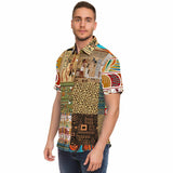 Mother Lode African Print Button Down Shirt Short Sleeve Button Down Shirt - Thathoodyshop