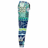 Mykonos Peacock Tile Patchwork Print Joggers Joggers - Thathoodyshop