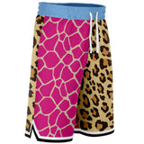 Santorini Leopard Basketball Shorts Basketball Short Rib - AOP - Thathoodyshop