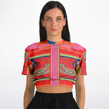 Chili Pepper Camo Paisley Cropped Sweater Cropped Short Sleeve Sweatshirt - Thathoodyshop