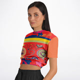 Chili Pepper Paisley Cropped Sweater Cropped Short Sleeve Sweater - Thathoodyshop