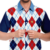 Red Par 4 S/S Button Down Shirt Short Sleeve Button Down Shirt - AOP - Thathoodyshop