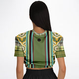 Rolling Green Cropped Sweater Cropped Short Sleeve Sweatshirt - Thathoodyshop