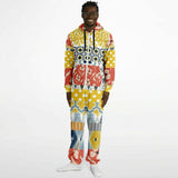 Tallulah Bankhead Floral Patchwork Unisex Fleece Romper Jumpsuit - Thathoodyshop