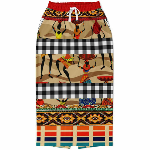 Africa Bombastic Long Pocket Skirt Athletic Long Pocket Skirt - AOP - Thathoodyshop