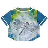 Dragonfly Cropped Button Front Jersey Cropped Baseball Jersey - Thathoodyshop