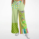 Green Anjou Pear SW Patchwork Bellbottoms Flare Leg Pants - Thathoodyshop