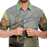 Gone Sailing S/S Button Down Shirt Short Sleeve Button Down Shirt - AOP - Thathoodyshop