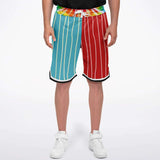 Rainbow Swirl Basketball Shorts Basketball Short Rib - AOP - Thathoodyshop