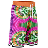 Orange Starburst Basketball Shorts Basketball Short Rib - AOP - Thathoodyshop