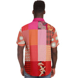 Tokyo Nights Asian Floral Patchwork Button Down Shirt Short Sleeve Button Down Shirt - Thathoodyshop