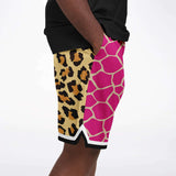 Santorini Leopard Basketball Shorts Basketball Short Rib - AOP - Thathoodyshop