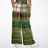 Green Nantucket Plaid Flare Leg Joggers Flare Joggers - Thathoodyshop