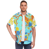 Blue Bullwinkle S/S Button Down Shirt Short Sleeve Button Down Shirt - AOP - Thathoodyshop
