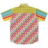 Hello Janis! Yellow Geo Print Short Sleeve Button Down Shirt Short Sleeve Button Down Shirt - Thathoodyshop