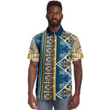Blue Royale S/S Button Down Shirt Short Sleeve Button Down Shirt - AOP - Thathoodyshop