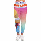 Bahama Mama Pink Ombre Striped Unisex Eco-Poly Joggers Joggers - Thathoodyshop
