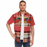 Jersey Salsa Plaid Patchwork Button Down Shirt Short Sleeve Button Down Shirt - Thathoodyshop