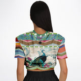 Green Peacock Cropped Sweater Cropped Sweater - Thathoodyshop