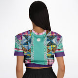 Gypsy Queen Purple Cropped Sweater Cropped Short Sleeve Sweater - Thathoodyshop