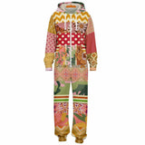 Yogananda Floral Patchwork Unisex Fleece Romper Fleece Romper - Thathoodyshop