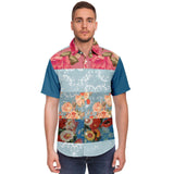 Blue Cabbage S/S Button Down Shirt Short Sleeve Button Down Shirt - AOP - Thathoodyshop