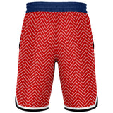 Red Par 4 Basketball Shorts Basketball Short Rib - AOP - Thathoodyshop